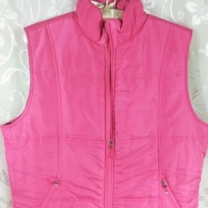 Liz Claiborne Women's Large Hot pink Puffer vest
